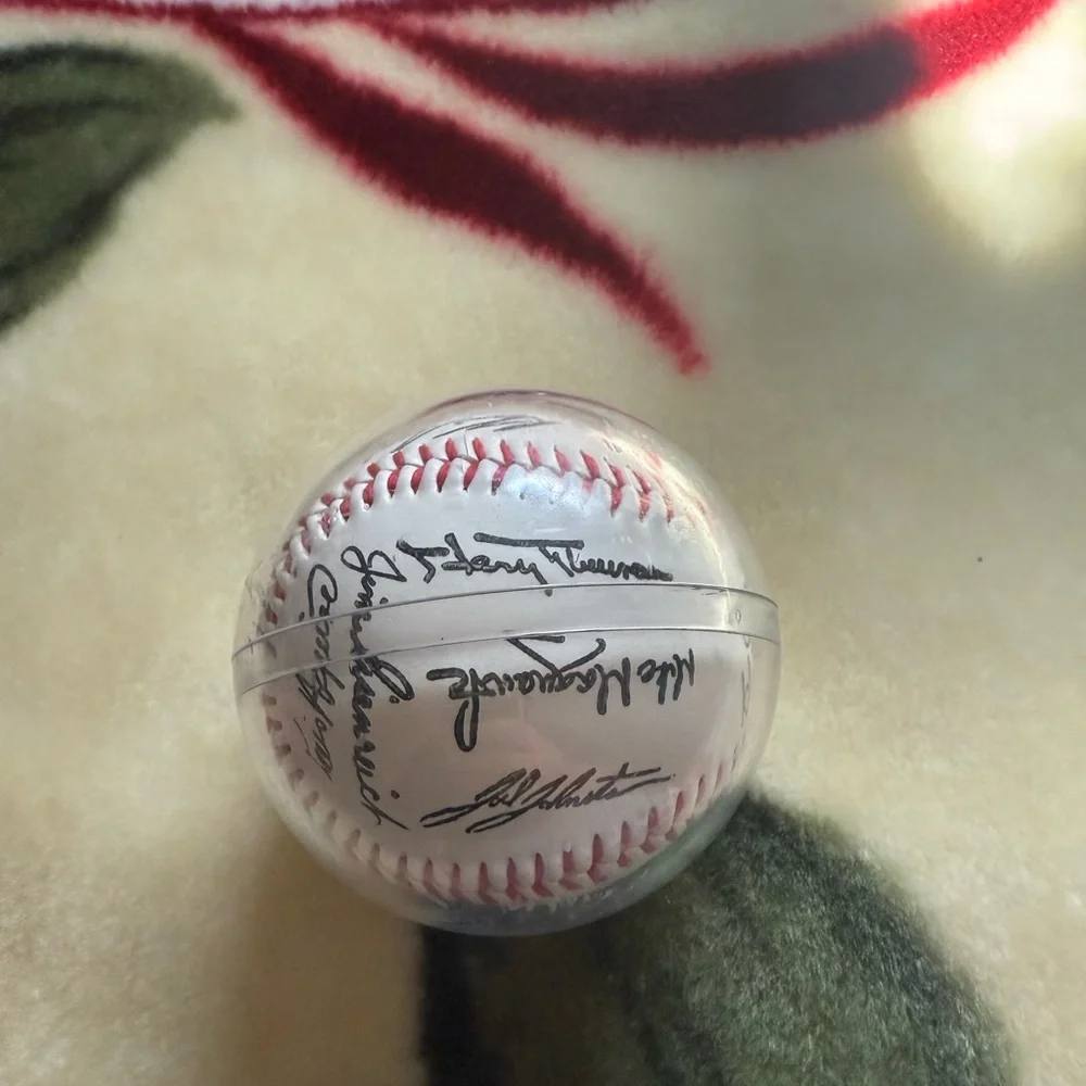 MLB Autographed Baseball with Black and Red Stitching